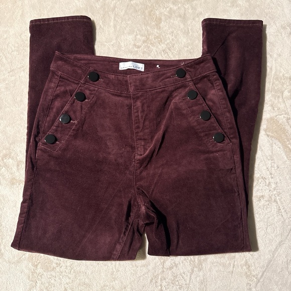 LOFT Pants - LOFT Burgundy Corduroy Sailor Pants